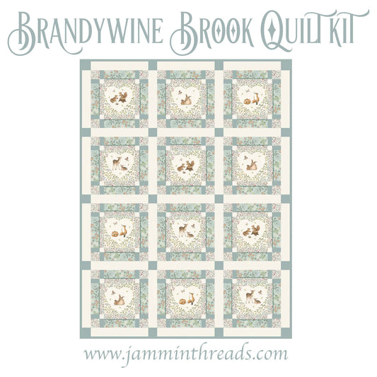Brandywine Brook Quilt Kit – Woodland Heart by Northcott Fabrics – Includes Personalized Satin Quilt Tag – 48” x 63” - Jammin Threads