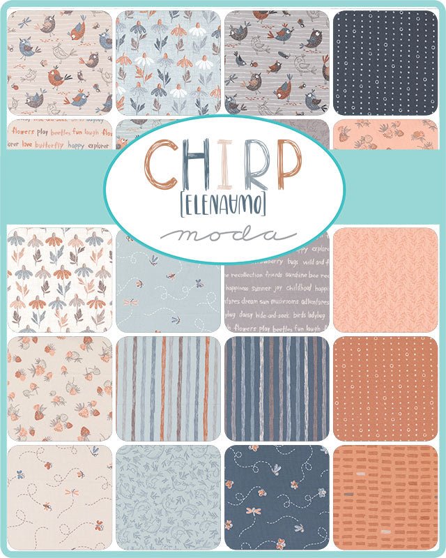 Chirp Fat Quarter Bundle by Elena Amo 39030AB - Jammin Threads