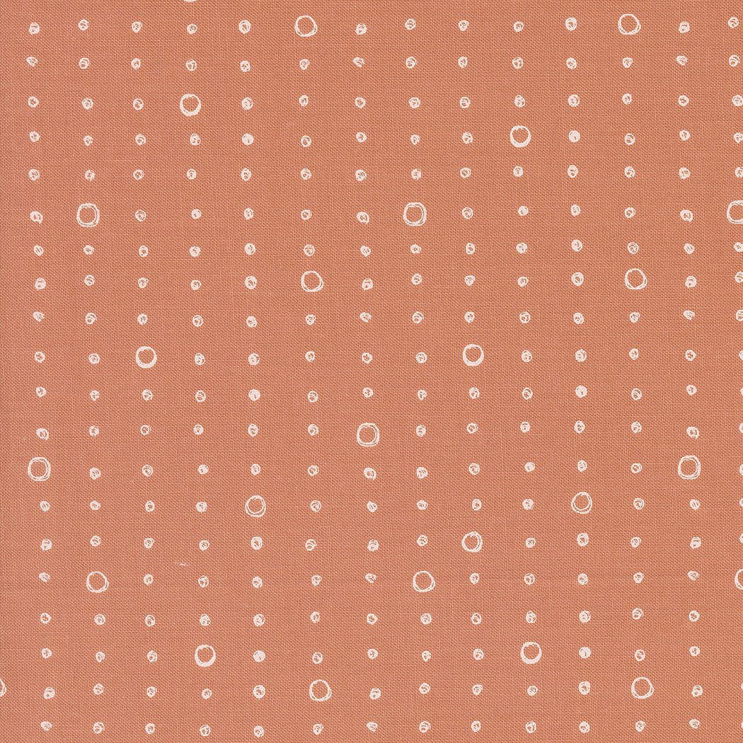 Chirp Quilt Fabric Dots and Circles - Clay 39038 14 by Elena Amo for Moda Fabrics - Jammin Threads