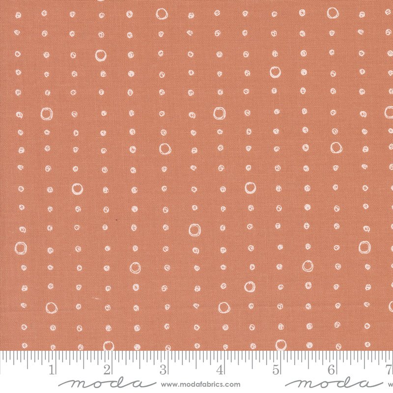 Chirp Quilt Fabric Dots and Circles - Clay 39038 14 by Elena Amo for Moda Fabrics - Jammin Threads