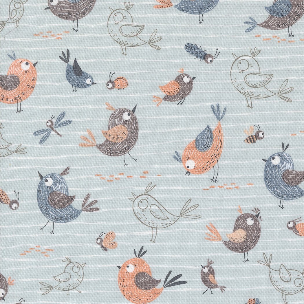 Chirp Quilt Fabric Friends Sky 39030 19 - Jammin Threads