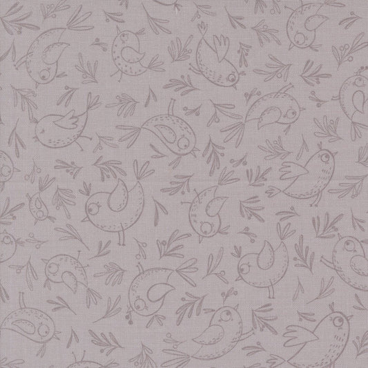 Chirp Quilt Fabric Trace A Bird - Dove 39034 15 by Elena Amo for Moda Fabrics - Jammin Threads