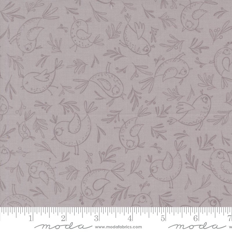 Chirp Quilt Fabric Trace A Bird - Dove 39034 15 by Elena Amo for Moda Fabrics - Jammin Threads