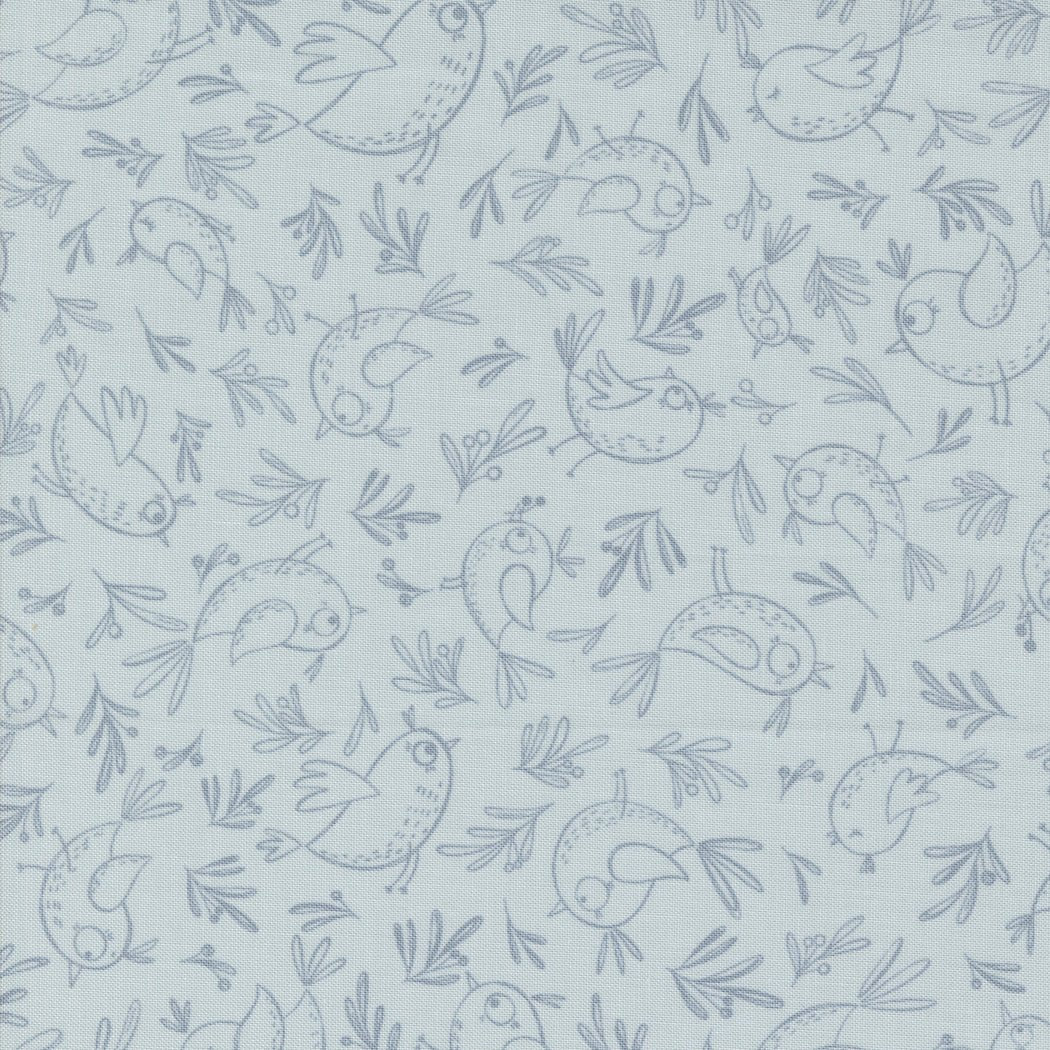 Chirp Quilt Fabric Trace A Bird - Sky 39034 19 by Elena Amo - Jammin Threads