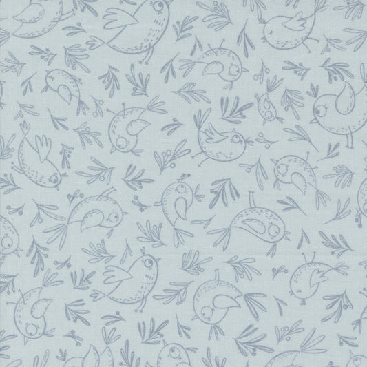 Chirp Quilt Fabric Trace A Bird - Sky 39034 19 by Elena Amo - Jammin Threads