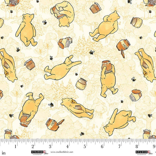 Classic Winnie Quilt Fabric by W.A. Dodge 8716 - 44 Yellow - Jammin Threads