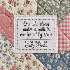 Comforted by Love Personalized Quilt Labels | Heart Frame Maker Labels - Jammin Threads