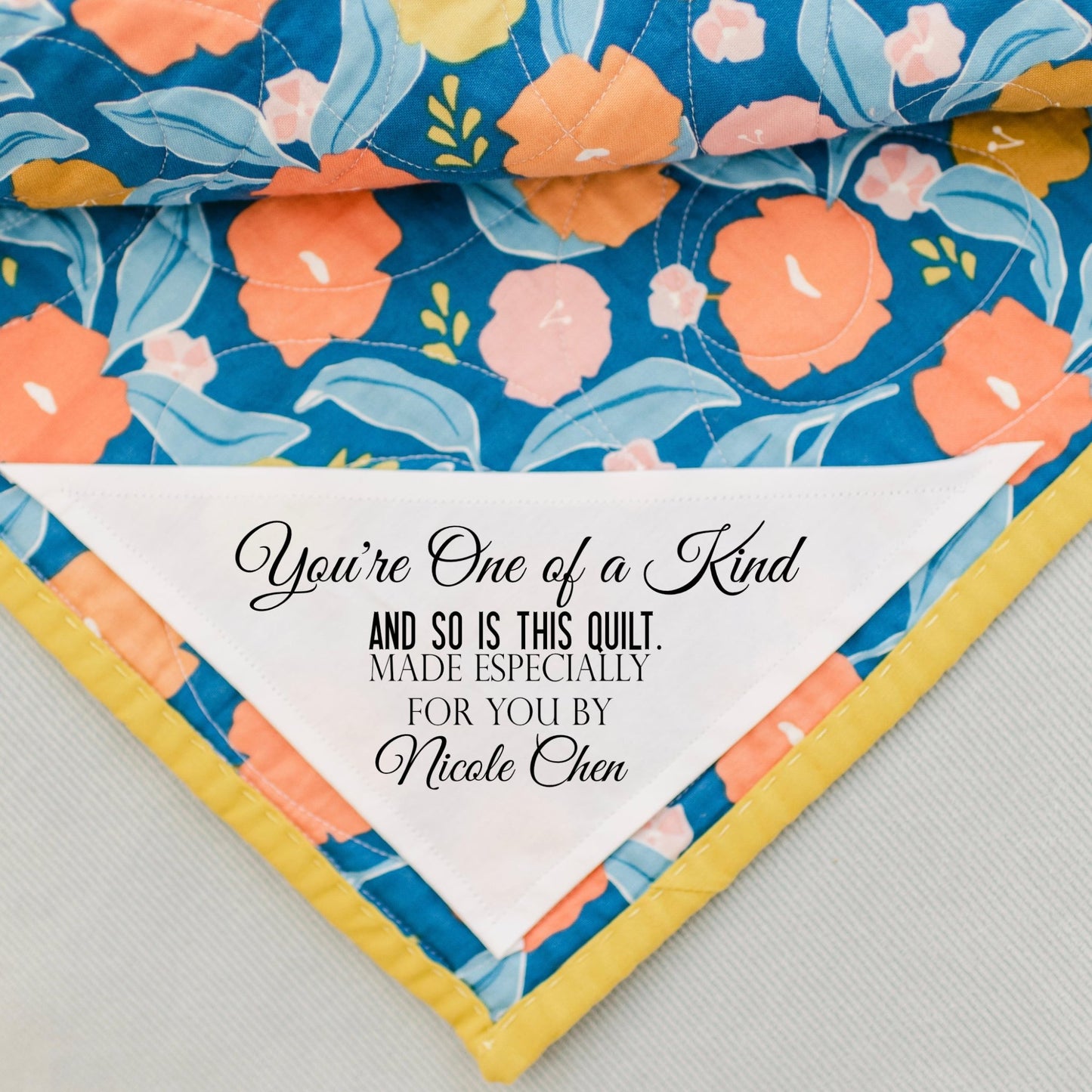 Corner Quilt Label. You're One of a Kind and So is this Quilt Personalized Quilt Label - Jammin Threads