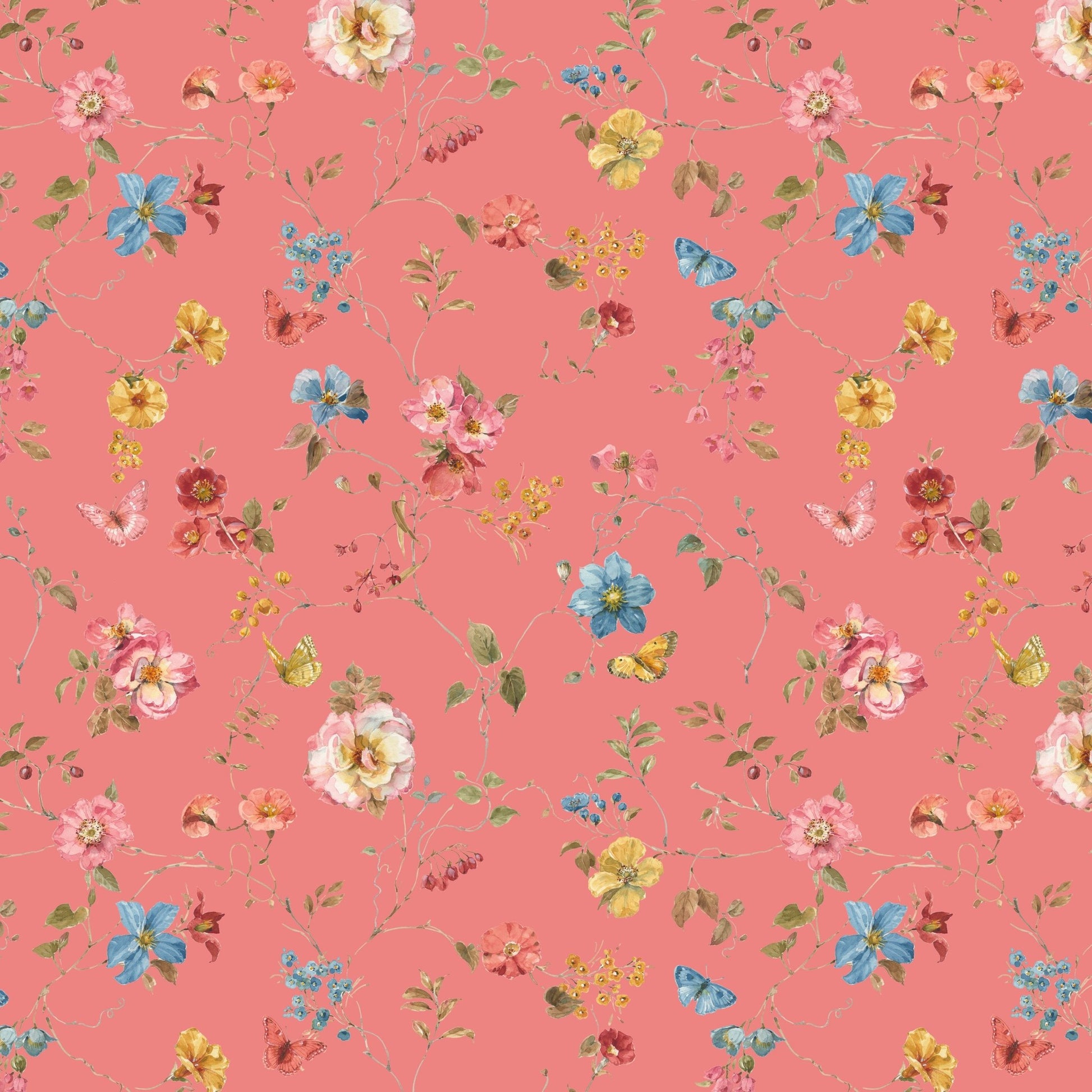 Countryside Floral Coral Quilt Fabric by Lisa Audit for Riley Blake Designs - Jammin Threads