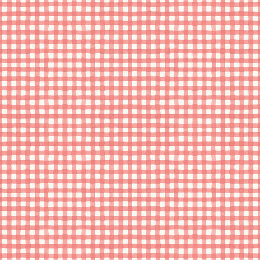 Countryside Gingham Coral Quilt Fabric by Lisa Audit for Riley Blake Designs - Jammin Threads