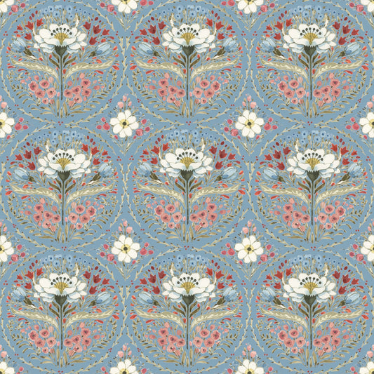 Countryside Medallion Blue Quilt Fabric by Lisa Audit for Riley Blake Designs - Jammin Threads