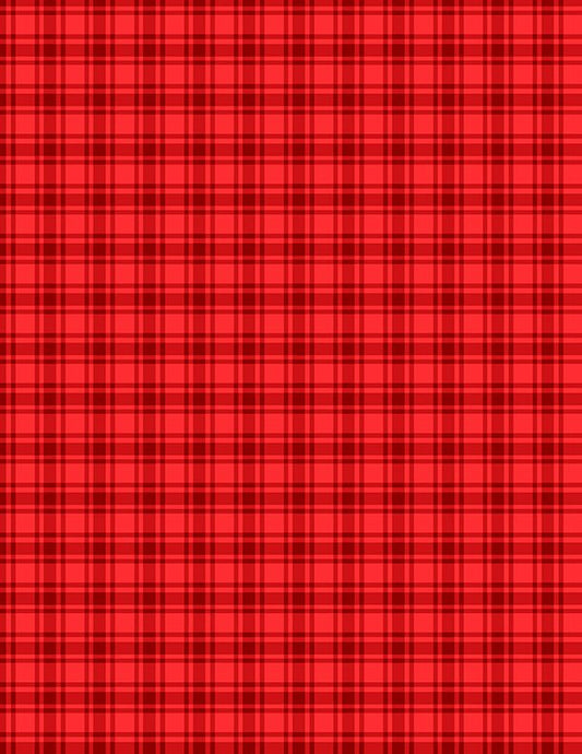 Cozy Cardinal Red Plaid Christmas Quilt Fabric by Wilmington Prints - Jammin Threads