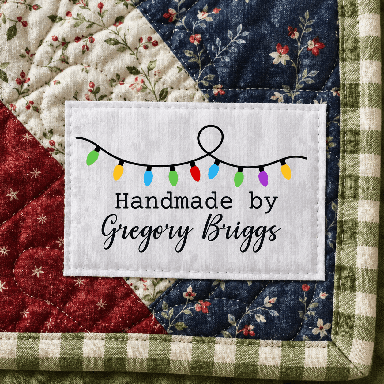 Custom Christmas Lights Quilt Labels – Handmade by [Your Name] - Jammin Threads