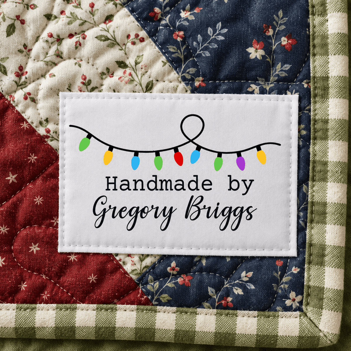 Custom Christmas Lights Quilt Labels – Handmade by [Your Name] - Jammin Threads