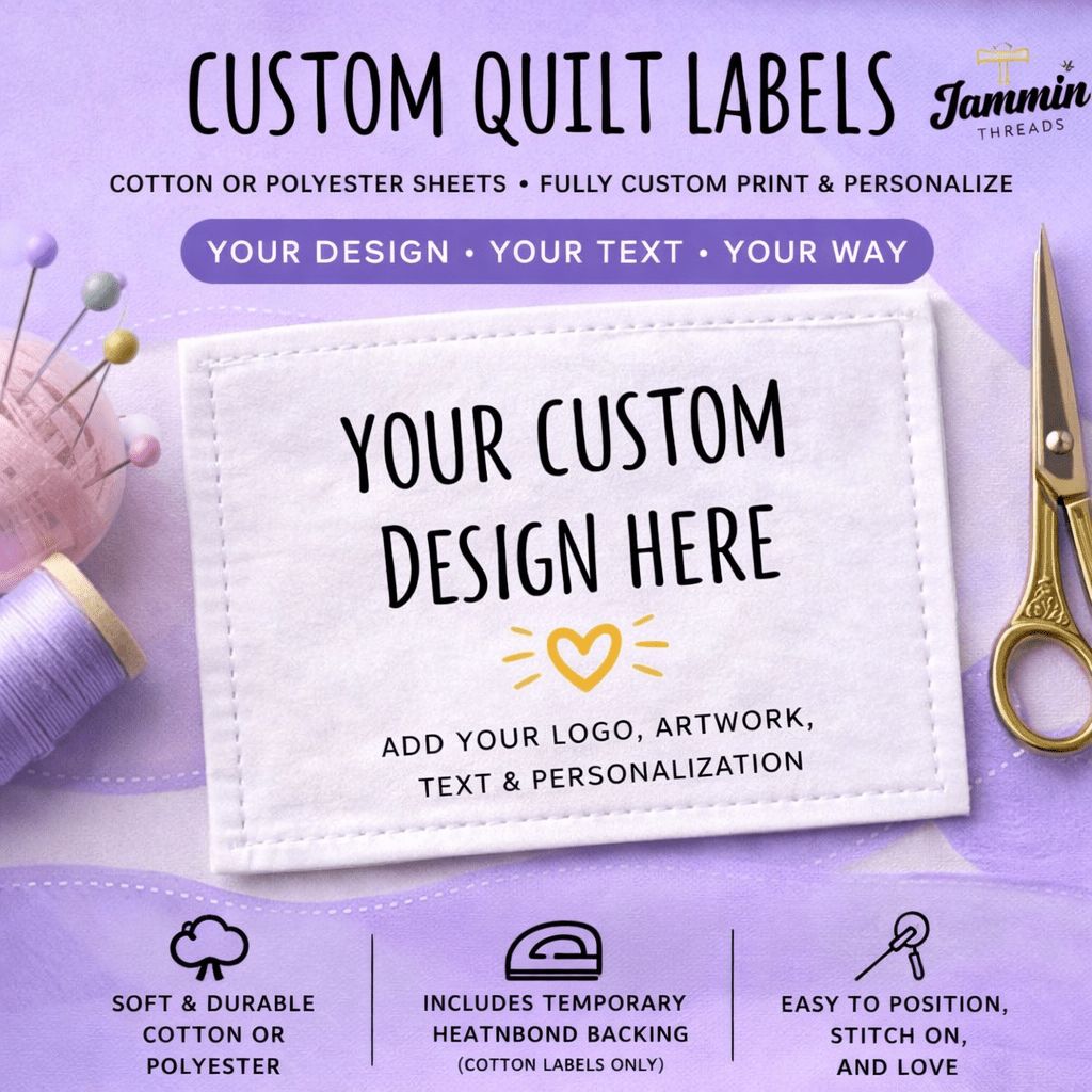 Custom Design Quilt Labels - Full Sheet - Jammin Threads