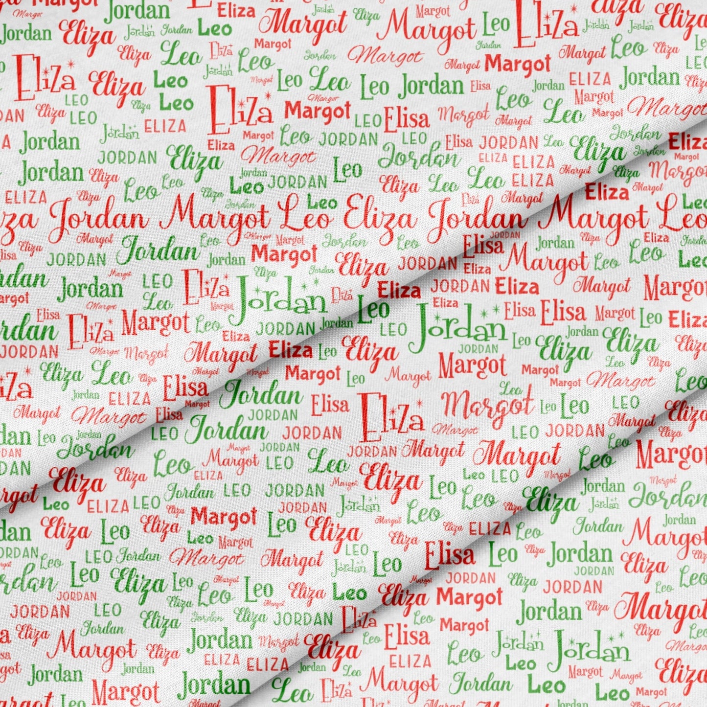 Custom fabric panel in Christmas red and green. 12 x 18" - Jammin Threads