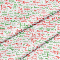Custom fabric panel in Christmas red and green. 12 x 18" - Jammin Threads
