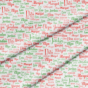 Custom fabric panel in Christmas red and green. 12 x 18" - Jammin Threads