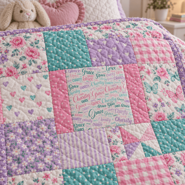 Custom Name Fabric Panel – Personalized Words & Names 12x18 - Jammin Threads