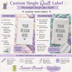 Custom Order for 1 SINGLE Quilt Label - Jammin Threads