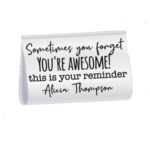 Custom “You’re Awesome” Satin Quilt Labels – Personalized Sewing Tags with Name, Fold - Over Quilt Labels, 2” or 3”, Set of 25 - Jammin Threads