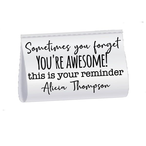 Custom “You’re Awesome” Satin Quilt Labels – Personalized Sewing Tags with Name, Fold - Over Quilt Labels, 2” or 3”, Set of 25 - Jammin Threads