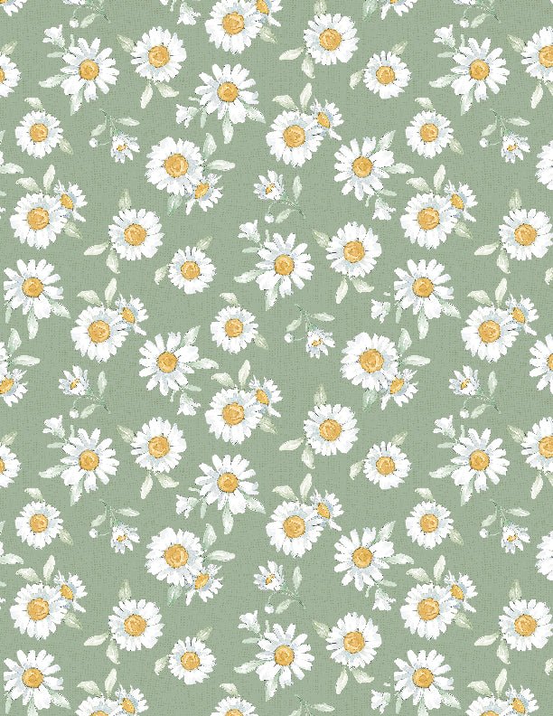 Daisy Days Daisies Green Quilt Fabric 3028 83312 715 - Jammin Threads