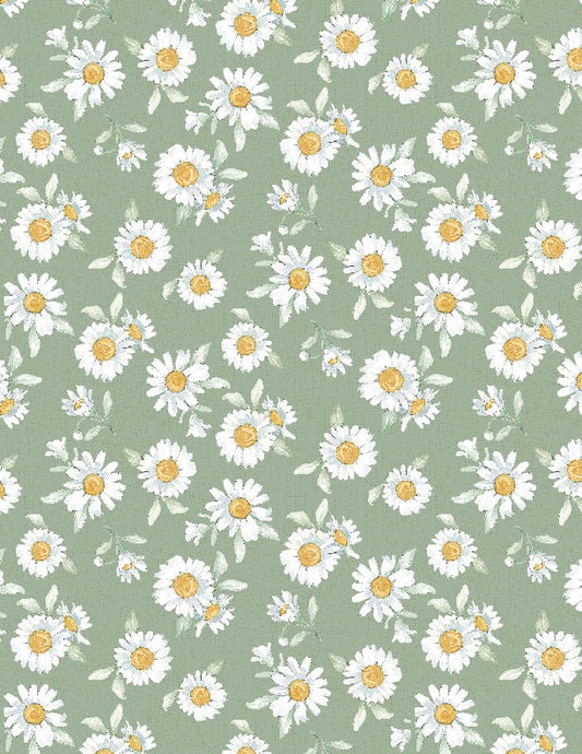 Daisy Days Daisies Green Quilt Fabric 3028 83312 715 - Jammin Threads