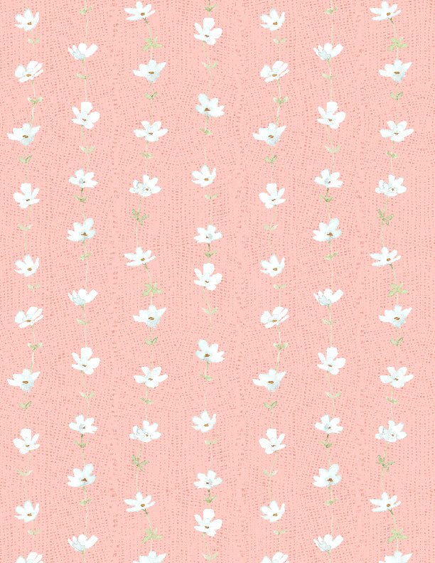 Daisy Days Floral Stripe Pink/Cream Quilt Fabric 3028 83313 317 - Jammin Threads