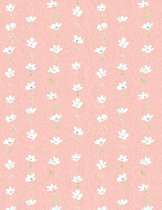 Daisy Days Floral Stripe Pink/Cream Quilt Fabric 3028 83313 317 - Jammin Threads