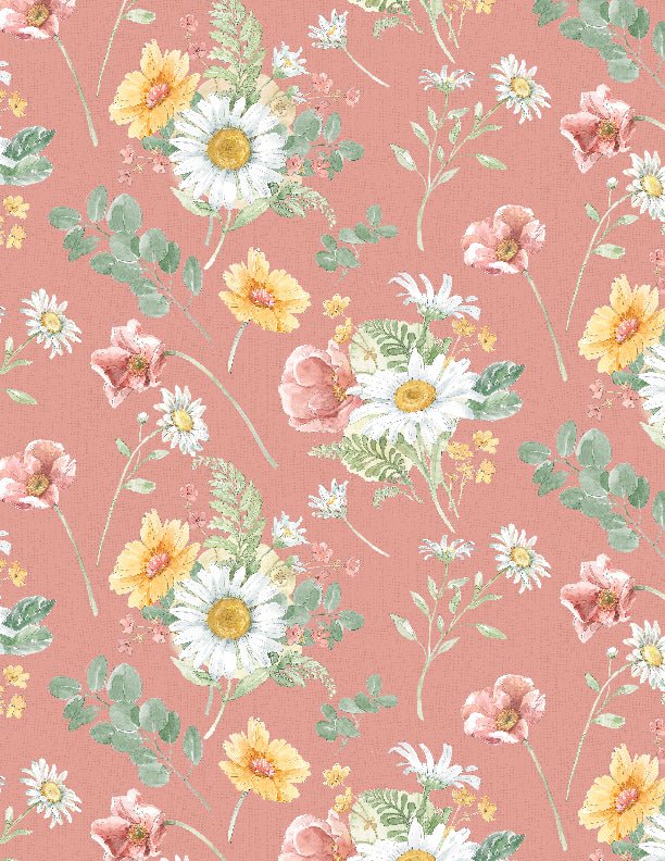 Daisy Days Large Floral Pink Quilt Fabric 3028 83311 331 - Jammin Threads