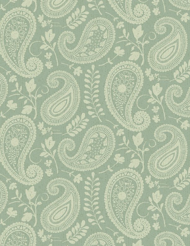 Daisy Days Paisley Green Tonal Quilt Fabric 3028 83314 777 - Jammin Threads