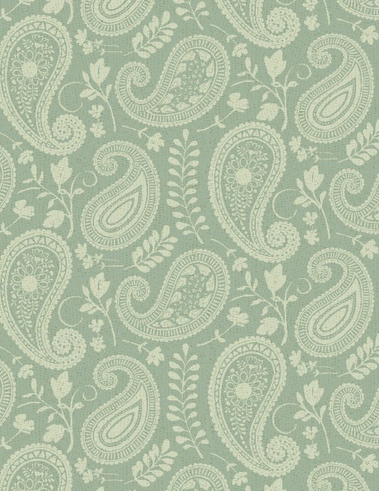 Daisy Days Paisley Green Tonal Quilt Fabric 3028 83314 777 - Jammin Threads