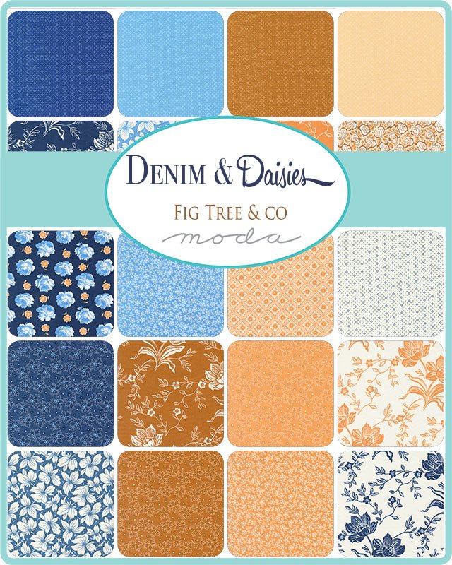 Denim Daisies Daisy Midnights by Fig Tree Co. for Moda Fabrics - Jammin Threads