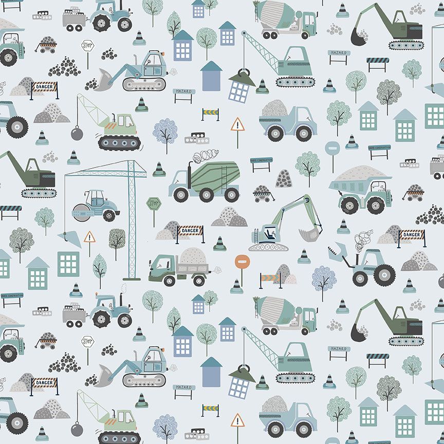 Dig It Goal Diggers Children's Quilt Fabric by Dear Stella STELLA - D2985 MISTY - Jammin Threads
