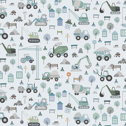 Dig It Goal Diggers Children's Quilt Fabric by Dear Stella STELLA - D2985 MISTY - Jammin Threads