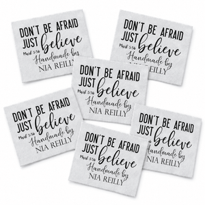 Don’t Be Afraid Just Believe Quilt Label | Mark 5:36 Christian Quilt Label | Personalized Faith Quilt Label | Bible Verse Quilt Tag - Jammin Threads
