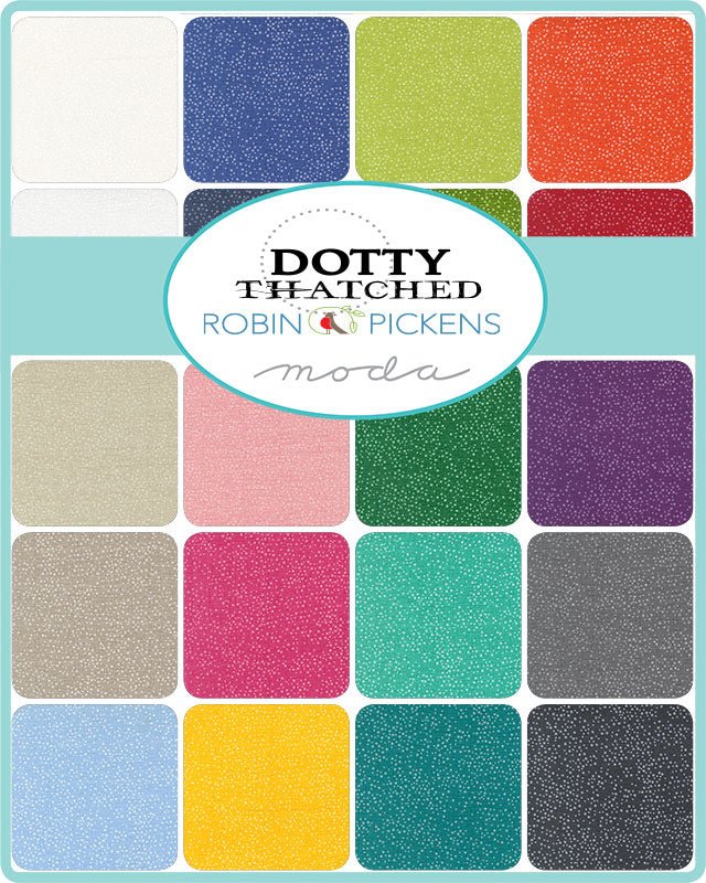 Dotty Thatched Quilt Fabric Tangerine 48715 82 by Robin Pickens for Moda Fabrics - Jammin Threads
