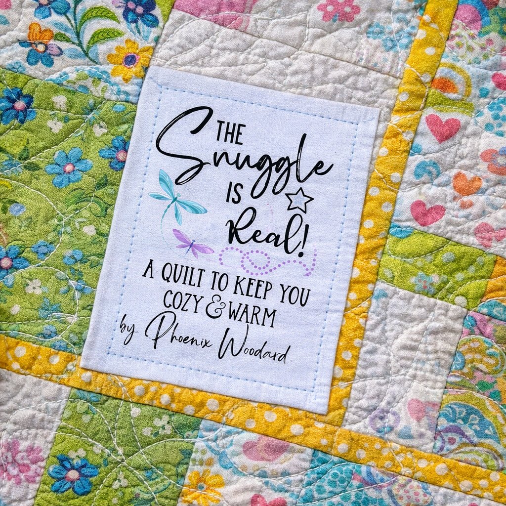 Dragonfly Quilt Labels – “The Snuggle Is Real” Personalized Quilt Tag – Custom Cozy Quilt Label – Cotton or Polyester – 6 per Sheet - Jammin Threads
