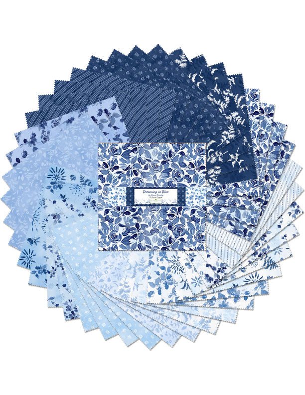 Dreaming in Blue Quilt Fabric - 10 Karat Crystals. 518 838 518 - Jammin Threads