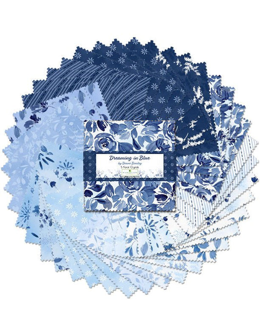 Dreaming in Blue Quilt Fabric - 5 Karat Crystals. 508 838 508 - Jammin Threads