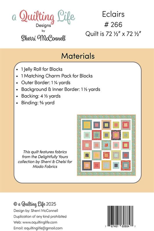 Eclairs Quilt Kit – Delightfully Yours Fabric by Sherri & Chelsi for Moda | 72.5" x 72.5" Quilt Top + Personalized Satin Tag - Jammin Threads