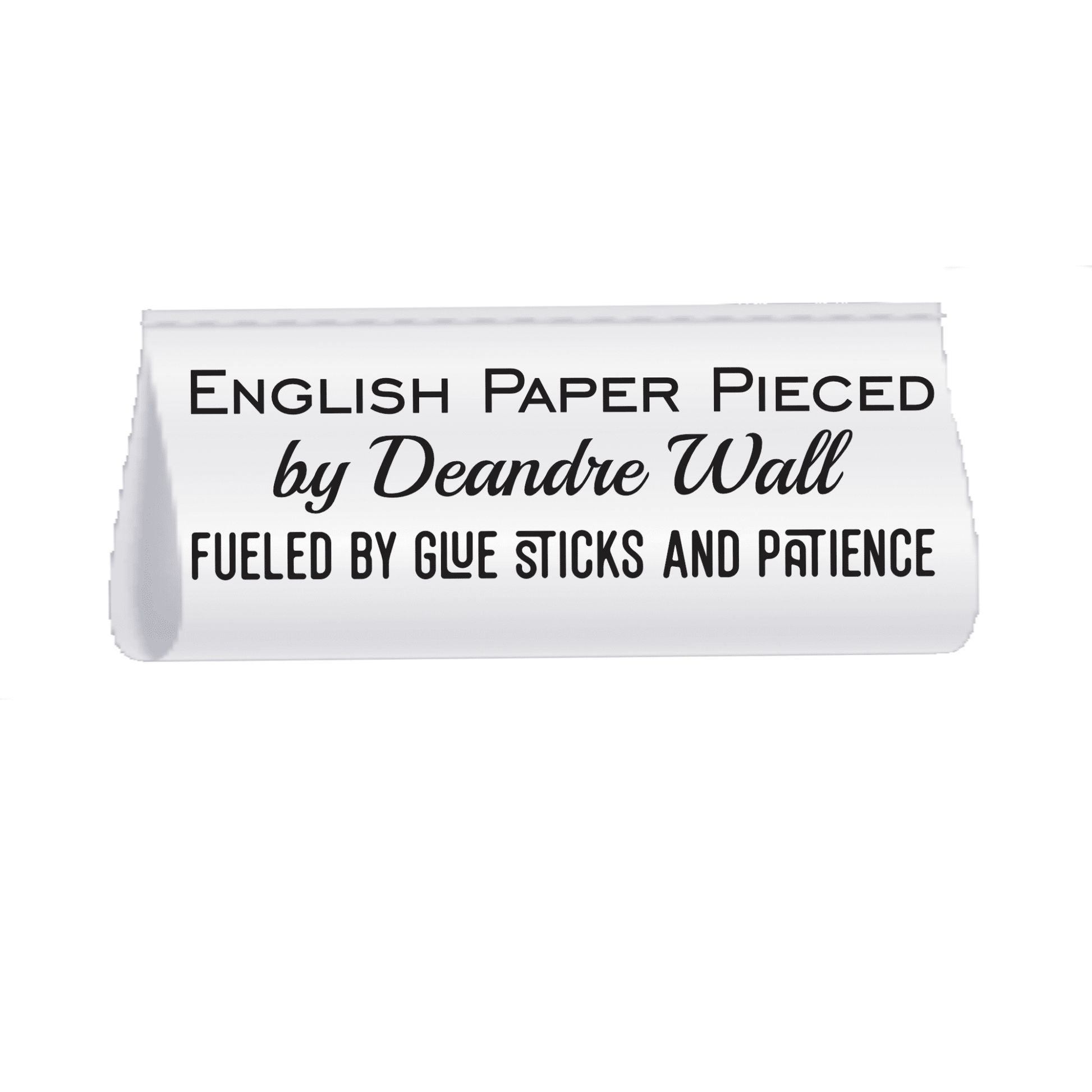 English Paper Pieced Satin Quilt Tags – Fueled by Glue Sticks and Patience – Personalized EPP Sew - In Labels – Set of 25 - Jammin Threads