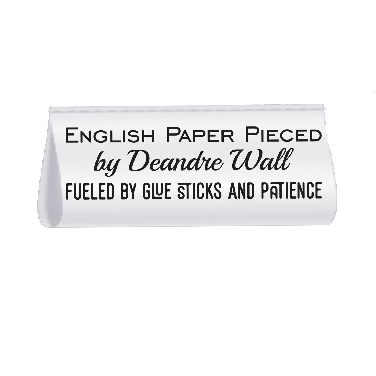 English Paper Pieced Satin Quilt Tags – Fueled by Glue Sticks and Patience – Personalized EPP Sew - In Labels – Set of 25 - Jammin Threads