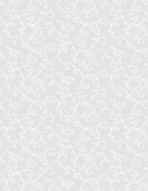 Essentials Filigree White on White Quilt Fabric by Wilmington Prints Tone on Tone - Jammin Threads