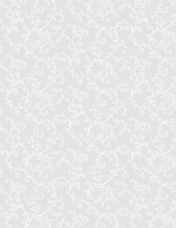 Essentials Filigree White on White Quilt Fabric by Wilmington Prints Tone on Tone - Jammin Threads