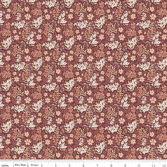 Evening on the Prairie Ditsy Floral Marsala C16747 - MARSALA by Modern Prairie for Riley Blake Designs - Jammin Threads
