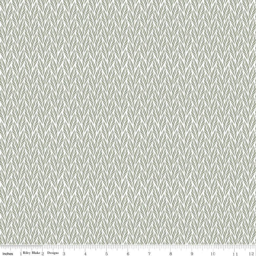 Evening on the Prairie Geo Leaves Green C16750 - GREEN by Modern Prairie for Riley Blake Designs - Jammin Threads