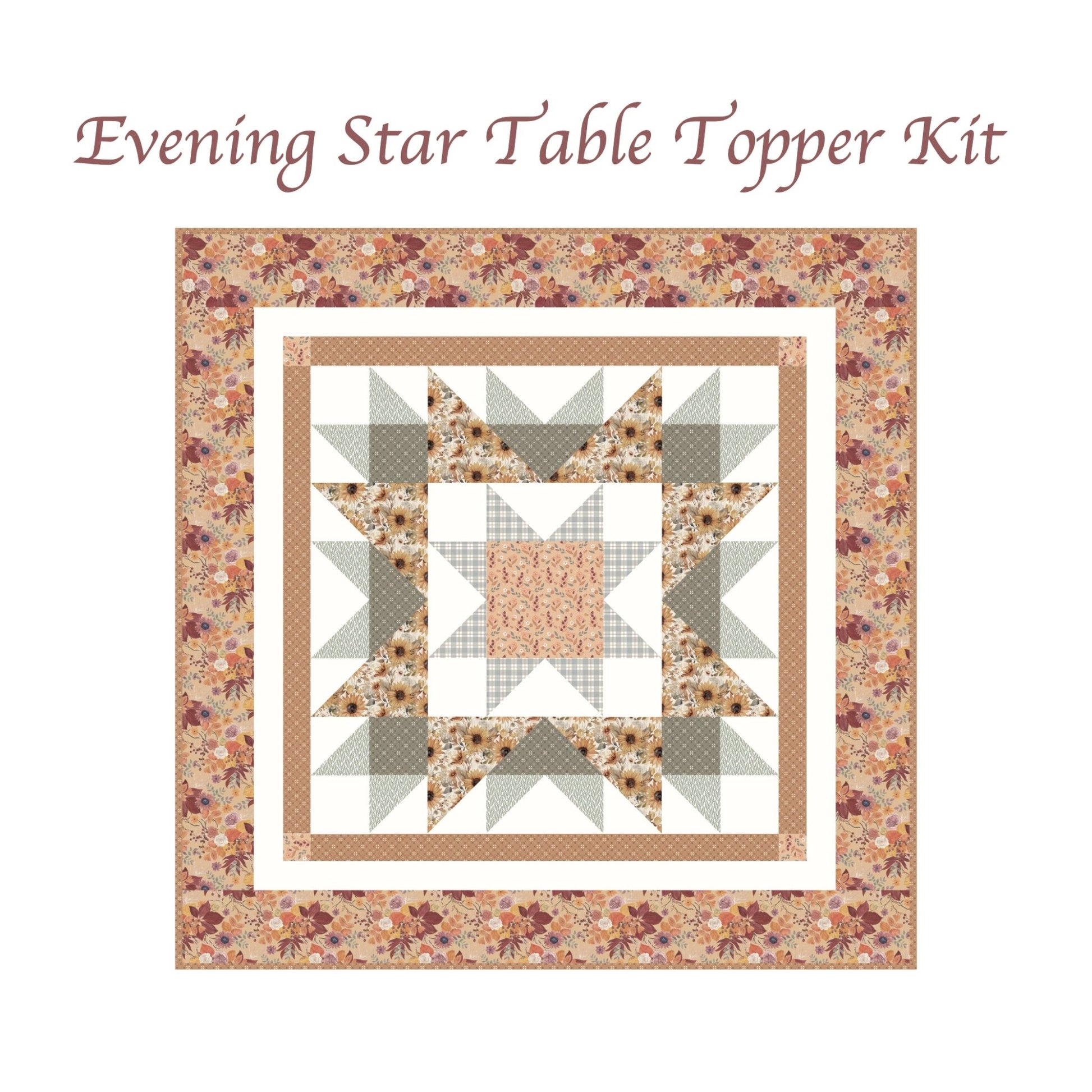Evening Star Table Topper Quilt Kit with Personalized Quilt Tag – Evening on the Prairie - Jammin Threads