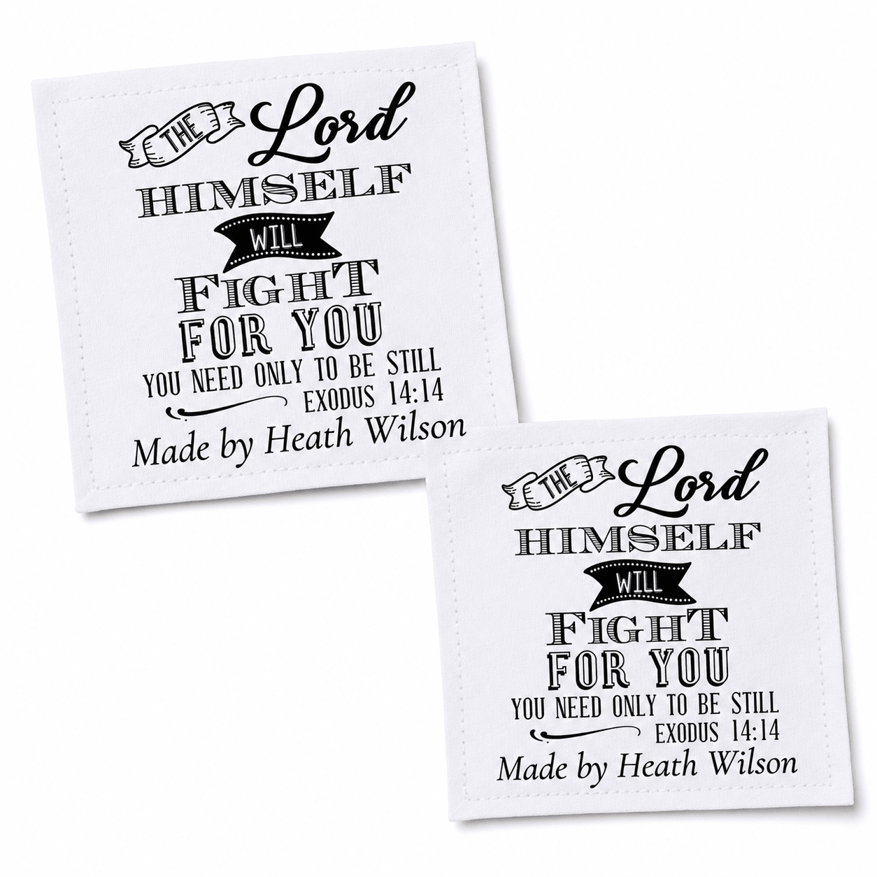 Exodus 14:14 Quilt Label – The Lord Himself Will Fight for You Scripture Quilt Tag - Jammin Threads